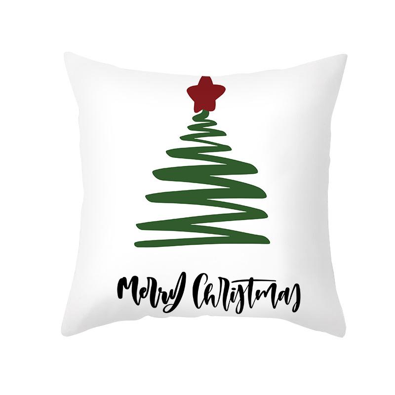 Christmas Pillow Cover Cartoon Letter Print Cushion Cover Office Sofa Pillow Cover Home