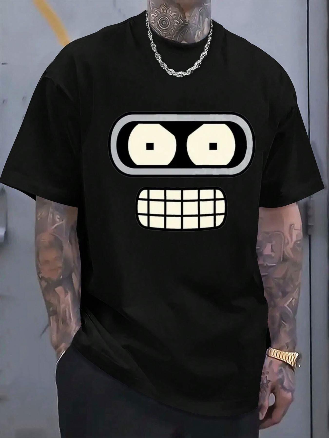 

Men s & Women s Funny Face Print T-Shirt - 100% White Face & Black Beige Design XXXL