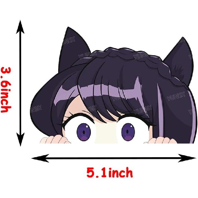 

5.1 Inch Anime Car Stickers Lovely Komi Peeker Bumper Trunk Window Luggage Laptop Motorcycle Scratch-Proof Decals