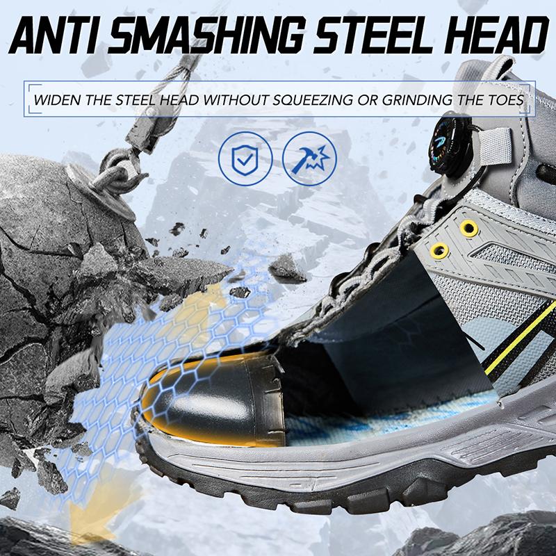 Steel Toe Shoes for Men Women Protective Work Boots Comfortable Work Shoes Puncture Proof Safety Sneakers Indestructible Shoes