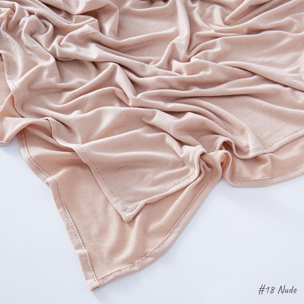 High-Quality Malaysian Modal Cotton Jersey Scarf with Rolled Edge