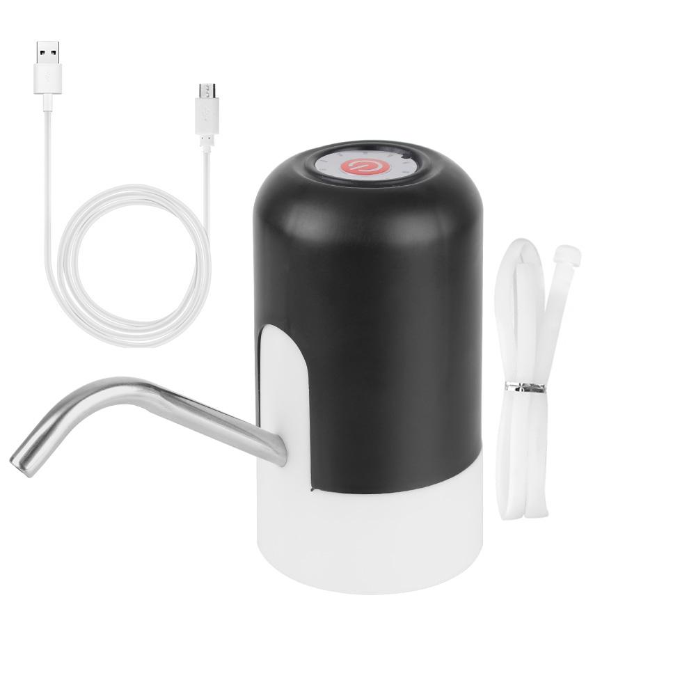 

Automatic Water Dispenser With Blue LED Light USB Rechargeable Barreled Water Pumping Device Wireless Electric Water Pump Black чорний