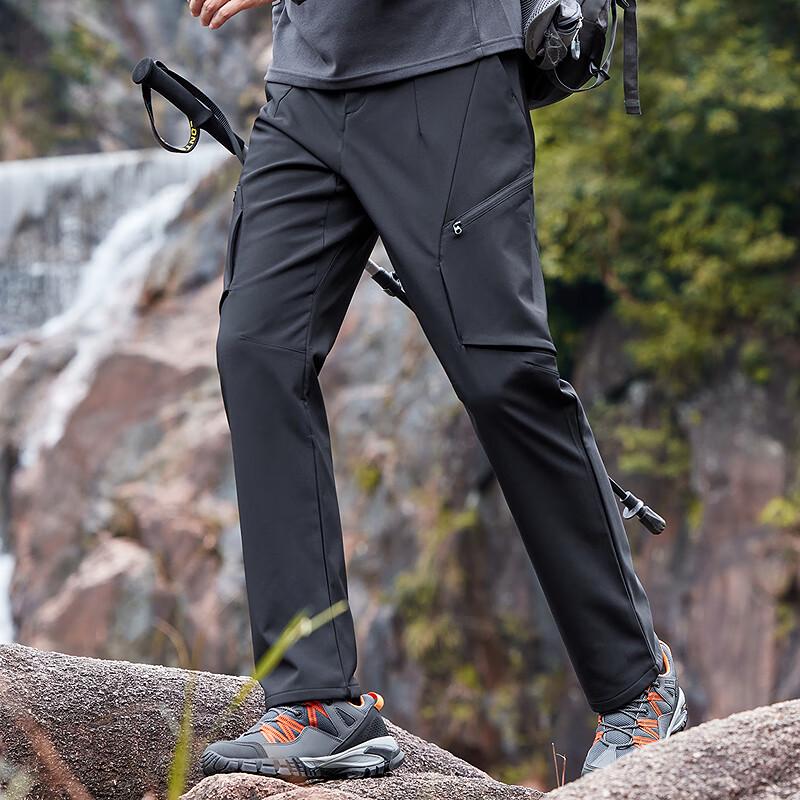 FAPAI Pánské fleecem podšité cargo kalhoty s rovnými nohavicemi