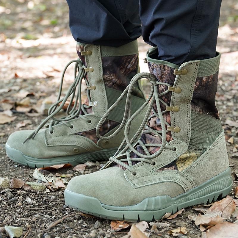 High-top Hunting Training Boots Men Desert Combat Boots Lace Up Winter Shoes Lightweight Sneaker Outdoor Hiking Shoes