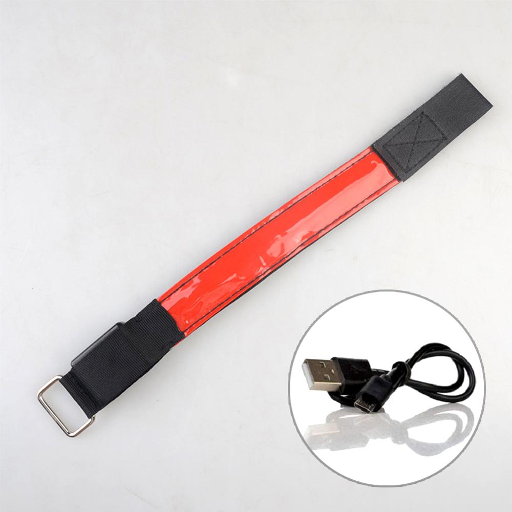 USB Rechargeable Running LED Armband Refective Bands Cycling Gear Night Safety Luminous Band for Joggers Bikers Walkers Concerts