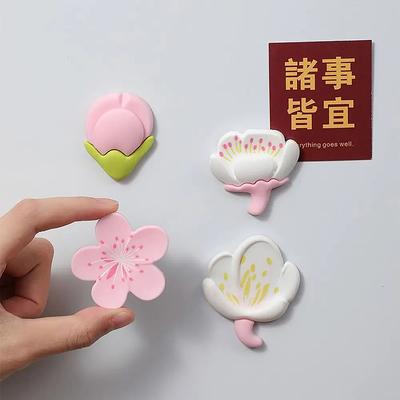 12 pezzi lavagna creativa cartone animato adesivo magnetico magnete frigorifero fiore rosa resina magneti decorativi frigorifero