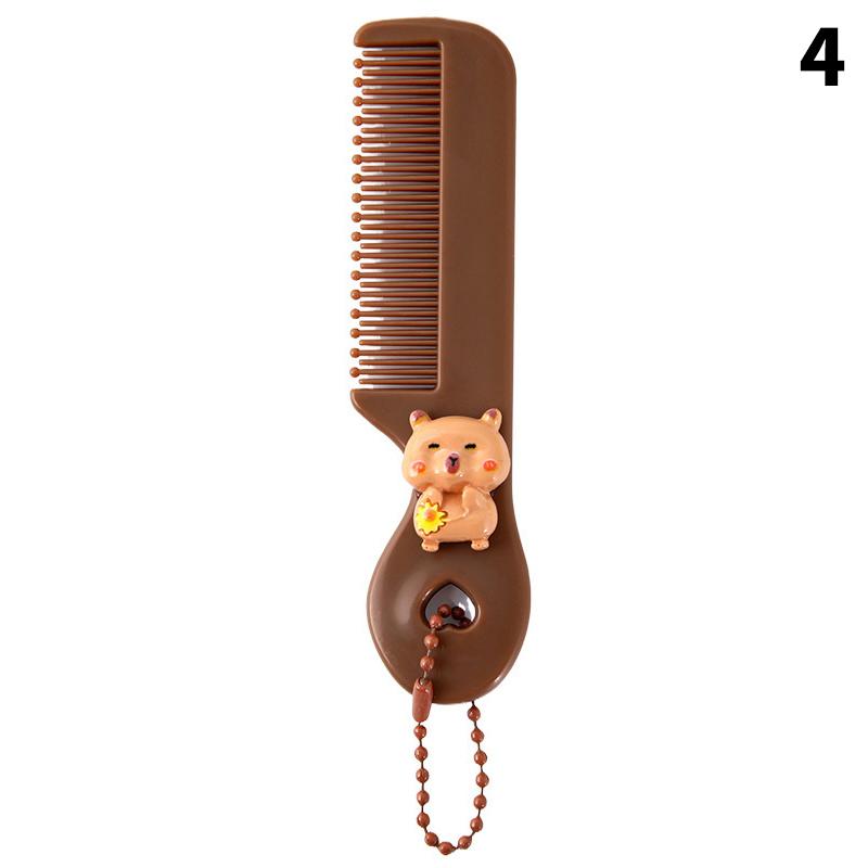 

Расческа Kabibala Cartoon Comb Простая парикмахерская Милые животные Карманная щетка для волос Квадратная портативная расческа с цепочкой из бисера для студентов