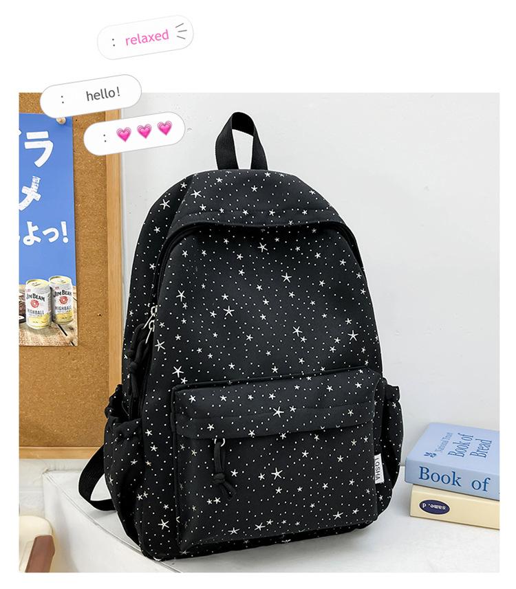 Schoolbag Korean Ins Wind Star Backpack Female Large Capacity Junior High School Student School Bag Leisure Travel Computer Backpack