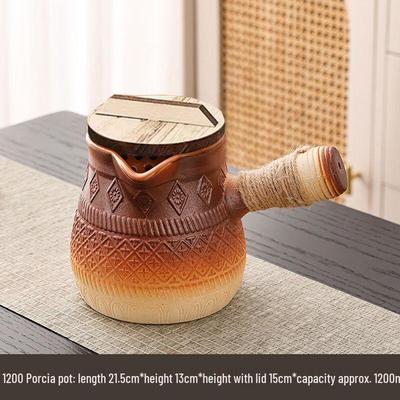 Totem Design Stovetop Milk Tea Pot with Wooden Lid