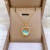 Colorful Ring Butterfly Light Luxury Temperament Gorgeous Full Diamond Necklace Women'S Versatile Collarbone Chain Titanium Steel Chain