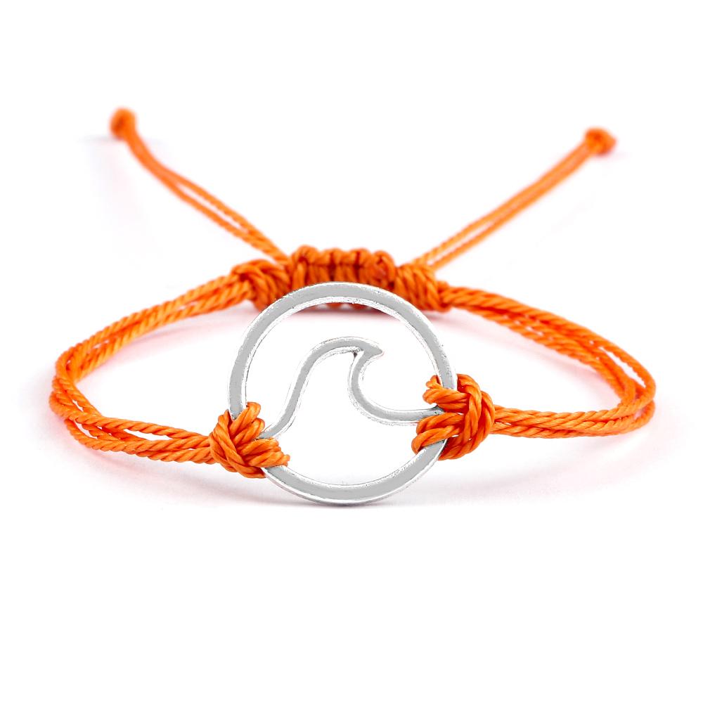 Bohemian Wax Rope Braied Bracelet for Women Men Charm Waves Adjustable Bangles Lucky String Bracelets Friends Gift Wrist Jewelry
