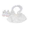 White Princess Dress & Headband Set for 20cm Cotton Dolls - 10cm/20cm Size Dress-Up Accessories