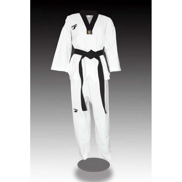DORAWON, Dobok taekwondo brodé FIGHT, col noir