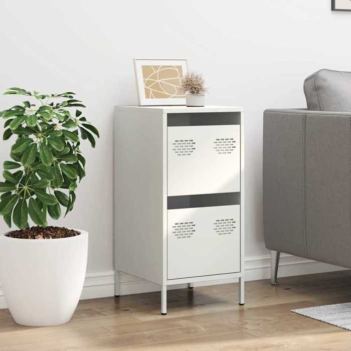 VidaXL White Buffet 35x39x73.5 Cm Cold-Rolled Steel 851399