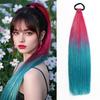 Colored Hair Extensions for Braids Ombre Ponytail Extension Colorful 18 Inch Crazy Tinsel Hair Day Accessories for Women