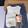 Canotta Lavorata a Maglia Senza Maniche in Seta Ghiacciata da Donna - Design Estivo Sottile, da Sola o a Strati, Nasconde l'Area delle Ascelle