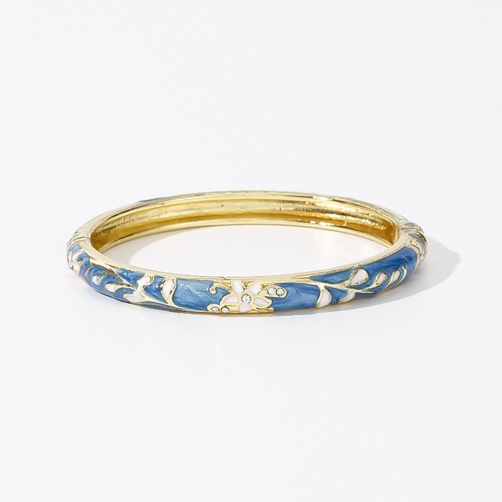 Traditional Flower Bangle Colorful Women's Hand Bracelet Vintage Cloisonne Bangle Jewelry Gifts
