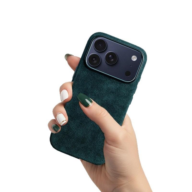 Magnetic Leather Phone Case IPhone 17 Pro 16 15 Full Cover With Suede Finish Strong Built-in Magnet