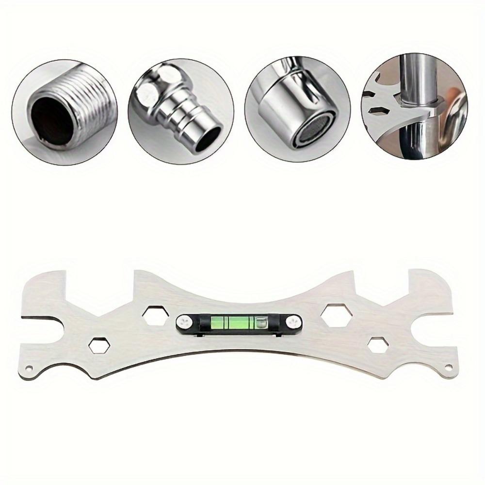 Steel Bathroom Multifunctional Stainless Wrench With Hexagonal Level Rustproof Thickened Design For Shower Installation Plumbing Tools