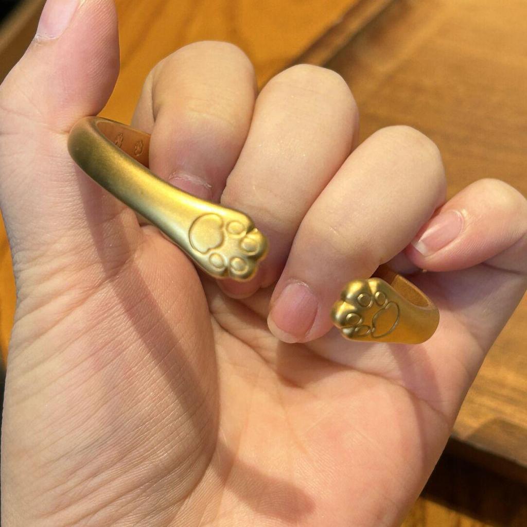 Vintage Gold Katzenpfoten Armreif: Damen Glücks-Armreif offen, Schick & Luxuriös