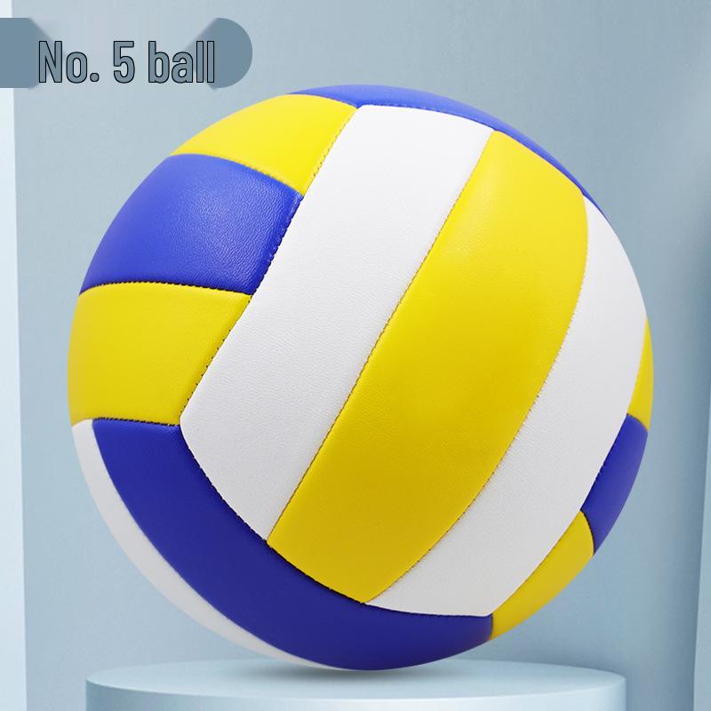 PVC Soft Volleyball - Size 5, Machine-Sewn for School Competition and Training