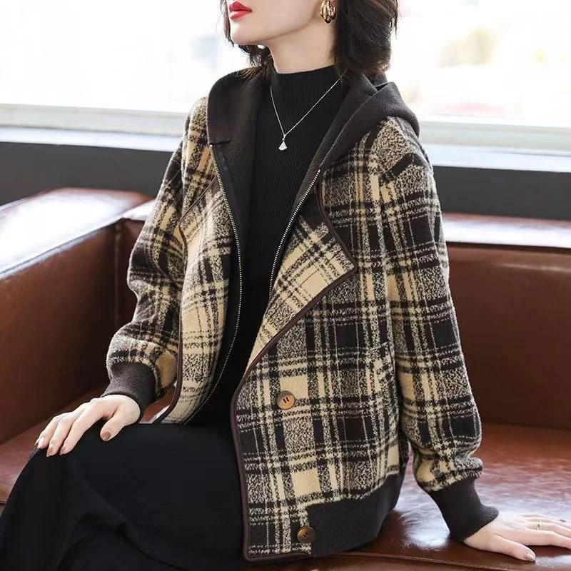 Coat for Women Thickened Hooded Fake Two-Piece Winter Casual Oversize Double Layer Jacket