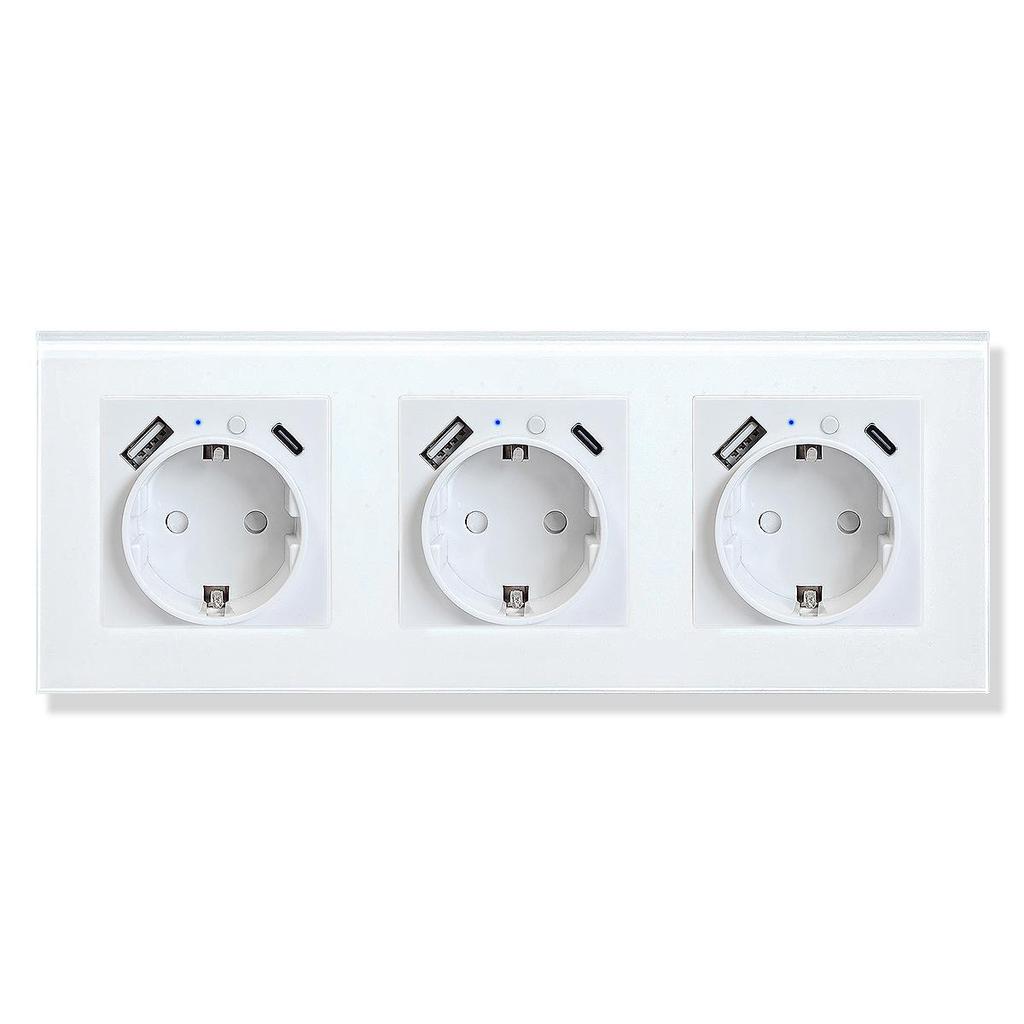 Model 153 Smart WiFi Wall Socket with Tempered Glass Panel - Alice Voice App Compatible