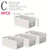 4 Pack White Storage Box with Handle Clear Panel Durable Waterproof Stacking for Organizing Kitchen Cabinets and Drawer Dividers
