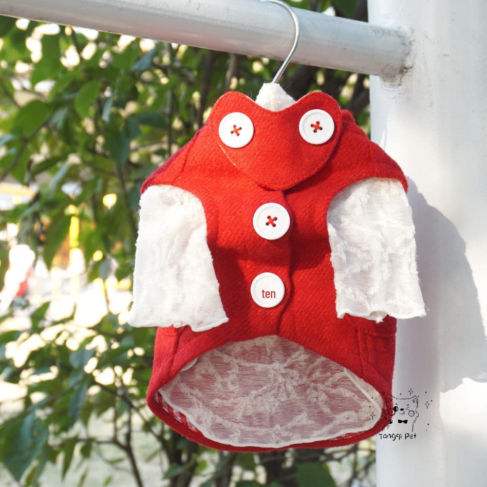 Tangqi Japon Modası Yün ve Dantel Kedi ve Köpek İçlik