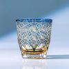 Colour Process Crystal Edo Kiriko Wine Cup Hand Carving Chrysanthemum Pattern Whiskey Glass Spirits Liquor Snifter Whisky Mug