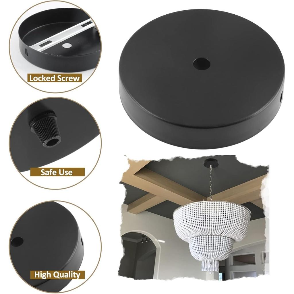 JOYINLED Ceiling Plate Round 10cm Black White Lighting Accessories for Pendant Lamp Ceiling Lamp DIY Lock Wire Lamp Base