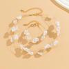 Pulsera de perlas de imitación estilo barroco para mujer, conjunto de pulsera de cadena para clavícula con cuentas retroniche
