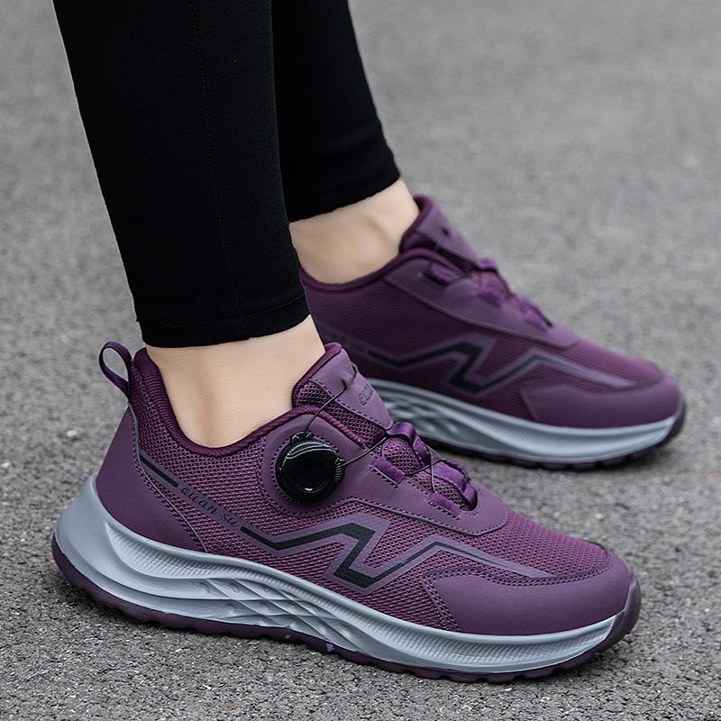 Men Women Rotating Button Sneaker Men's Sports Shoes EVA Soft Sole Elderly Comfortable Breathable Walking Shoes High Quality