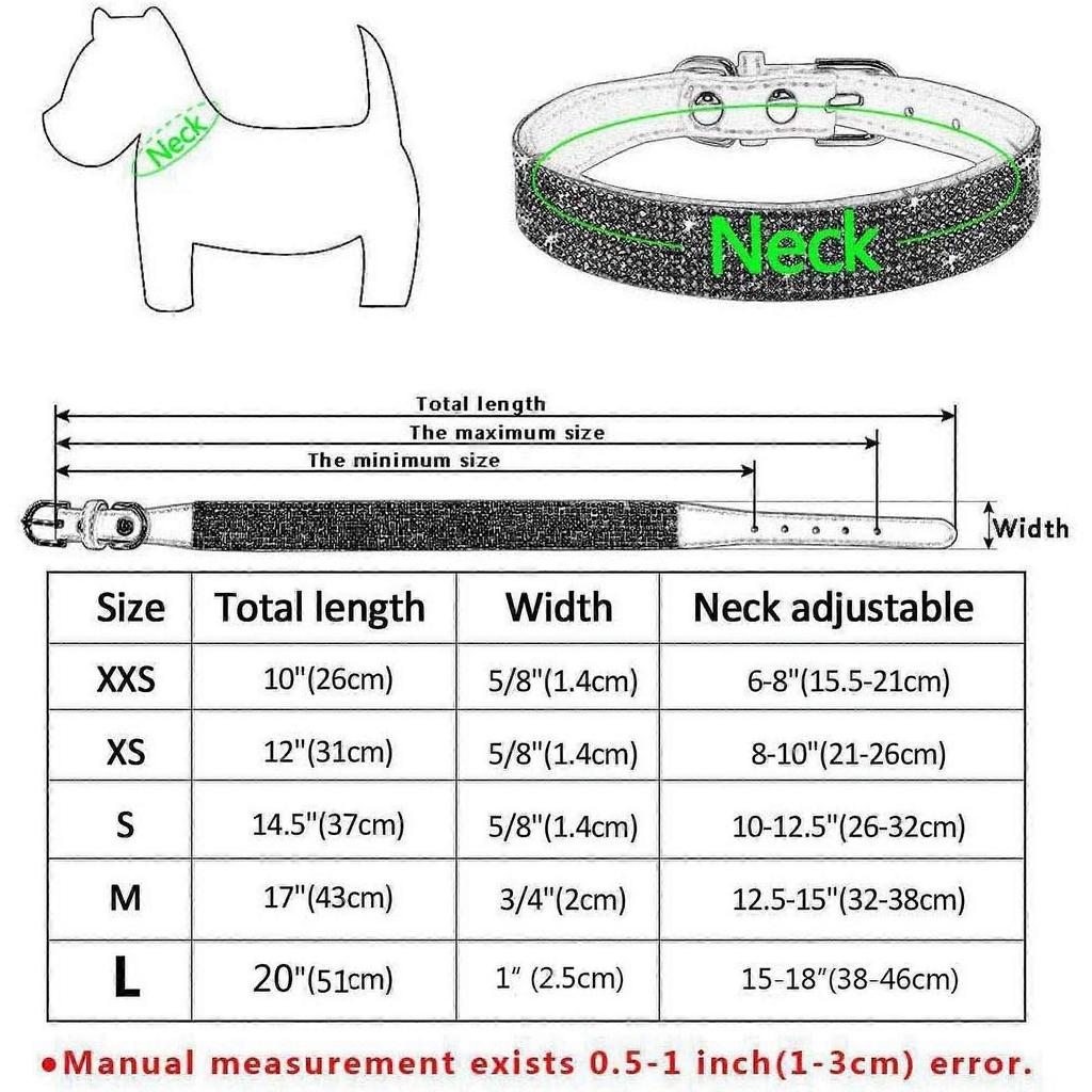 1Piece Rhinestone Dog Collar, Cute Dazzling Sparkling Soft Suede Leather Dog Cat Rhinestone Collar Crystal Diamond Pet Dog Puppy Collar