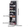 Versatile 8 Level Over Door Shoe Holder Footwear Hanger with Large Pocket Space Saving Shoe Organizer for Closet