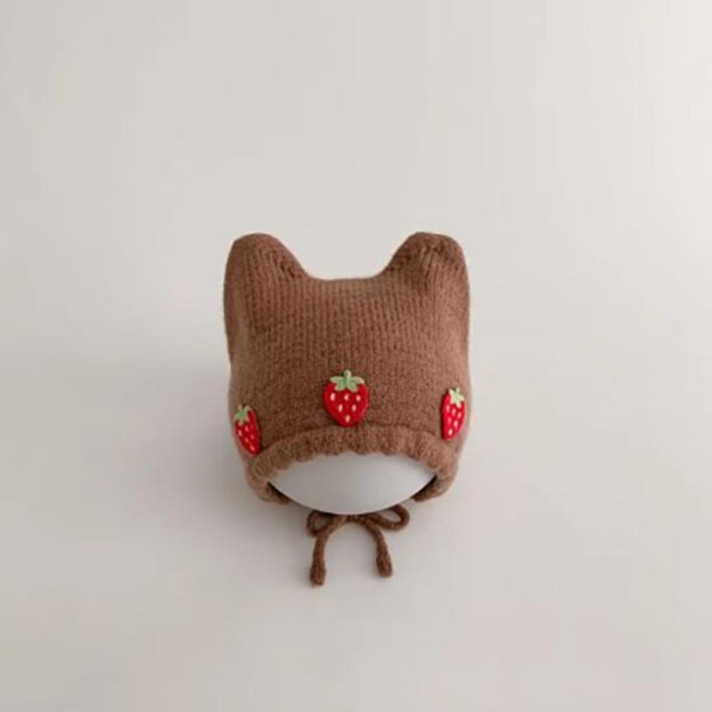 

Breathable Korean Solid Color Ear Protection Cap Thickening for Infant Girls Warm Bonnet хаки