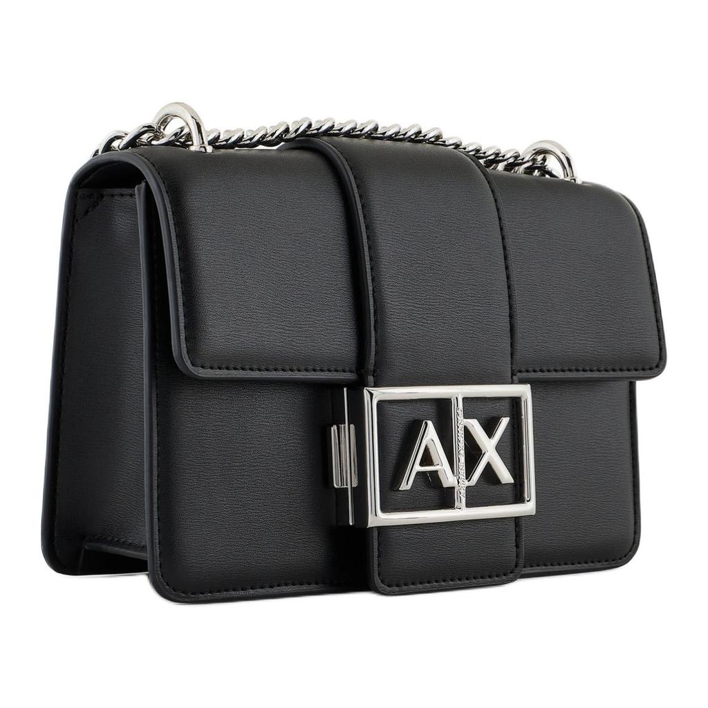 Emporio Armani Hollow Logo Flap Closure Polyester Messenger Bag Women bags Black XW000071AF12039UC001