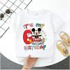 Minnie Mouse  Tshirt Kids Number Tshirts Cute Cartoon Base Tee White Pink Summer Soft ShortSleeve Clothes Birthday Gift
