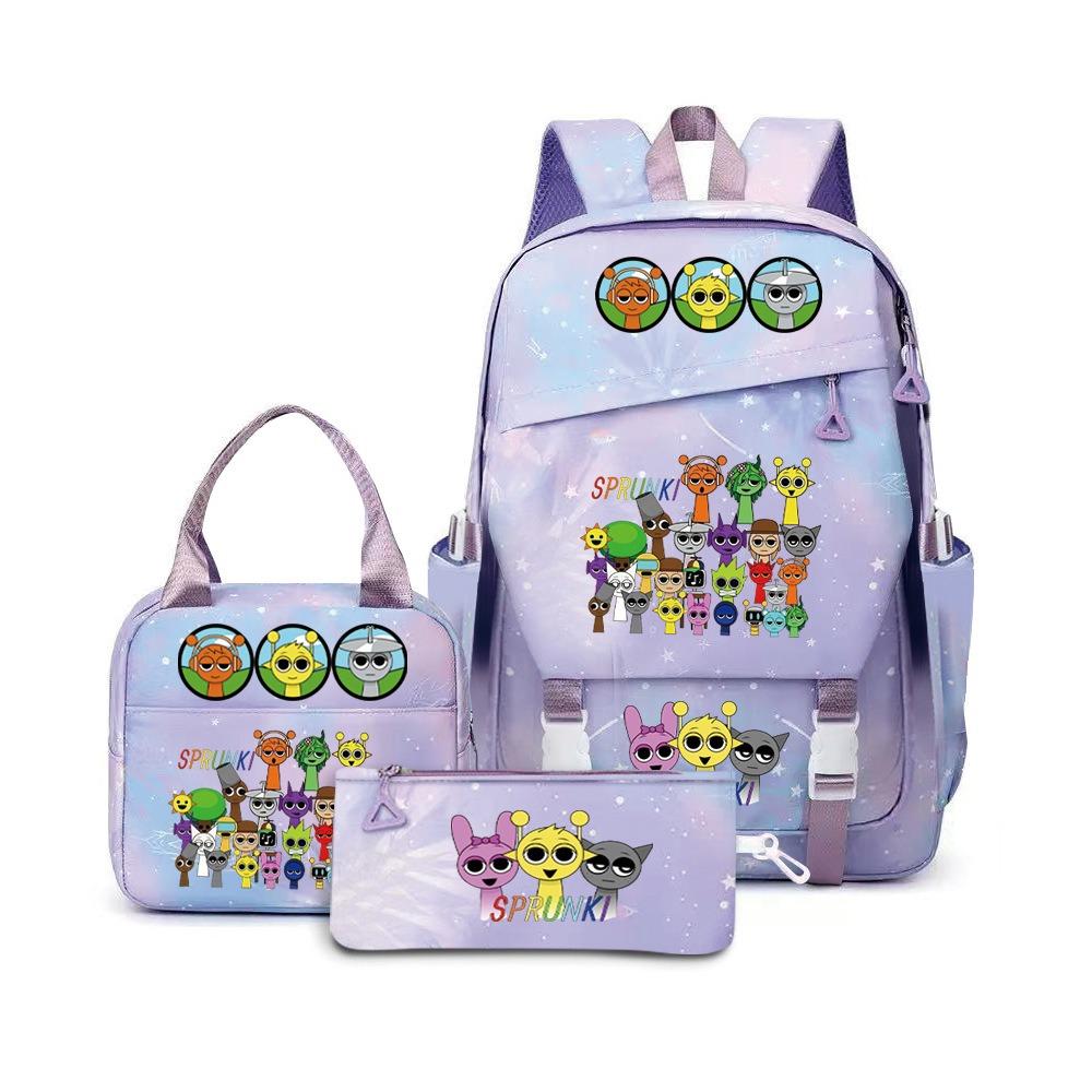 Rhythm Box Music Game Backpack Student Children Cute School Bag Three-piece Lunch
