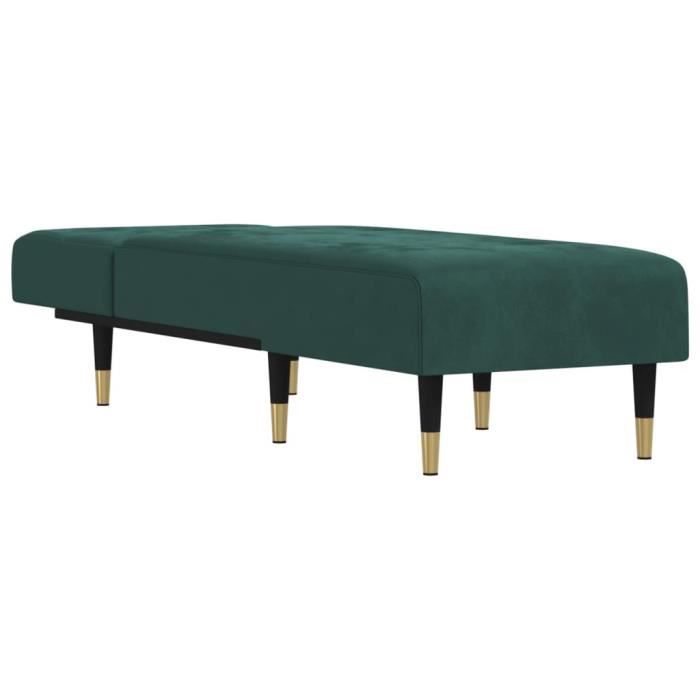 VidaXL Chaise Longue Dark Green Velvet 352810