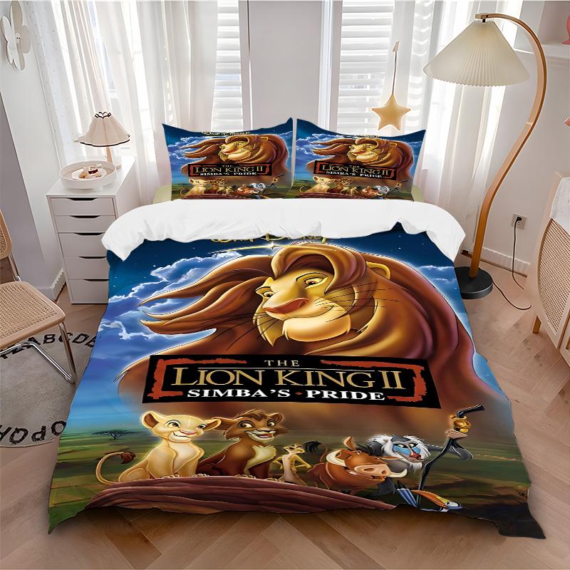 Lion Simba Pride Print 3Pcs Bedding Setduvet Cover With 2 Bedropillowcase Home Birthday Gift