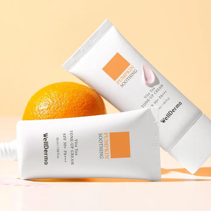 Wellderm Pumpkin Vita Tox Tone-Up Cream SPF50+ 50ml