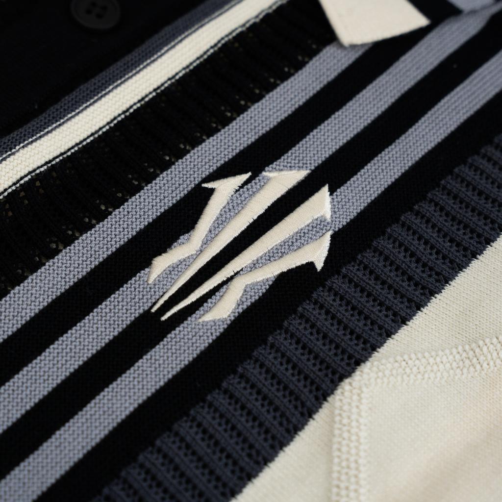 Anta Kyrie Woven Stripe Breathable Comfortable Trendy Polo Shirt Men Tops Basic-Black 172621701-2