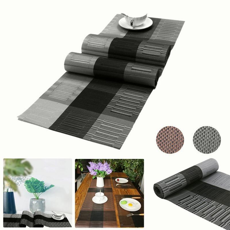 PVC Table Runner Bamboo Pattern Kitchen Tableware Non-Slip Washable 30x180cm
