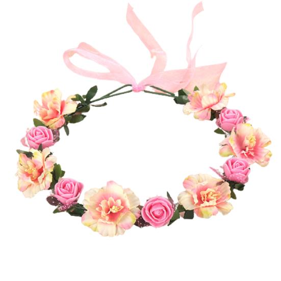 Flower Headband Nice Looking Adjustable Artificial Women Girl Flower Wreath Crown for Wedding