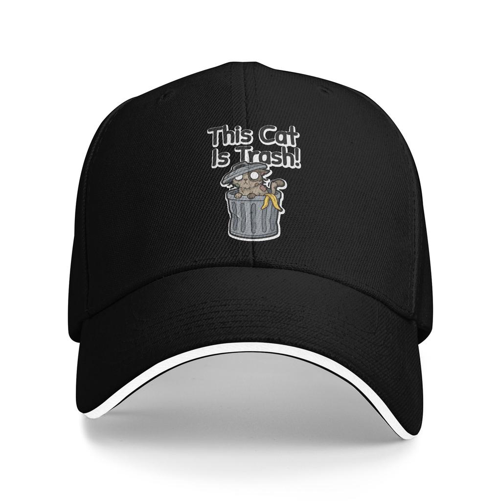 Mewgenics This Cat Is Trash! Baseball Cap Casual Sandwich Cap Men Women Adjustable Sun Hat Fishing