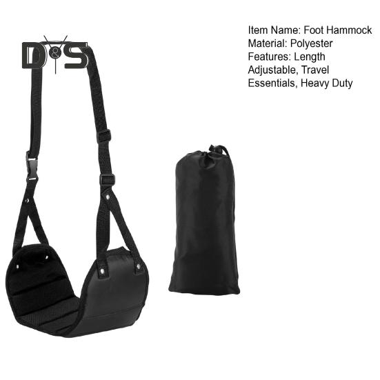 Hamak na nogi w samolocie, regulowana długość, szeroka platforma, podnóżek, przenośny, lekki, biurowy, pod biurko, relaksujący hamak, niezbędne wyposażenie podróżne