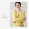 Patchwork Lapel Cashmere Sweater: Women's Slimming Knitwear Pullover