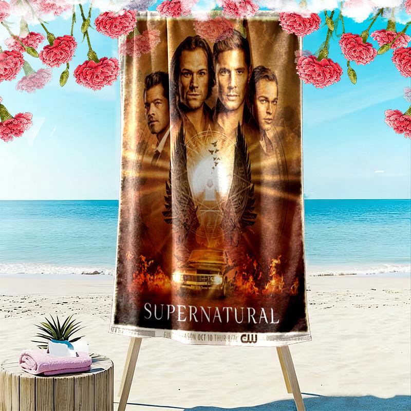 Supernatural Forces Unleashed beach towel Beach towel for vacation photos beach swim quick-drying swim towel seaside printing