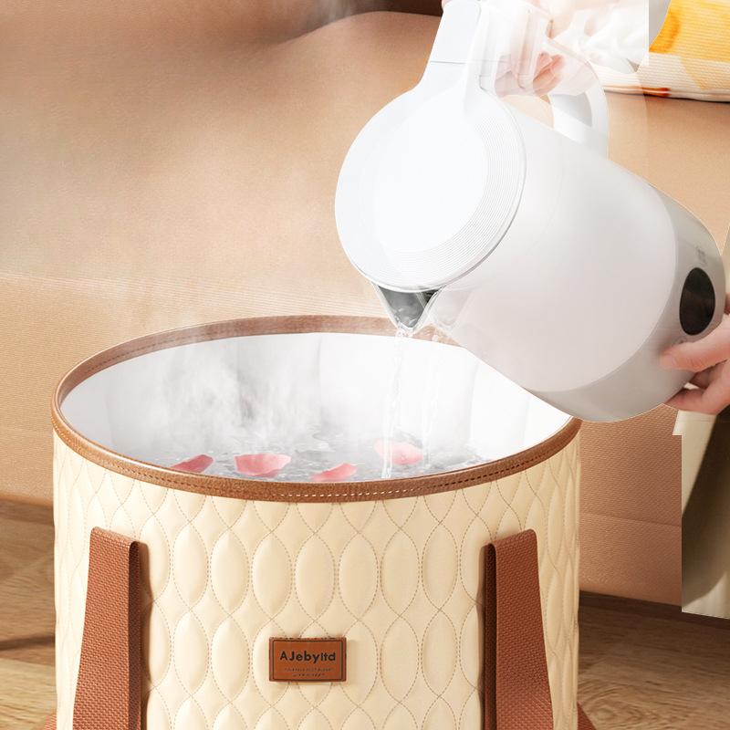 1pc Foldable Footbath Bag and Heighten Footbath Bucket Household High Temperature-resistant Footbath Portable Footbath Artifact